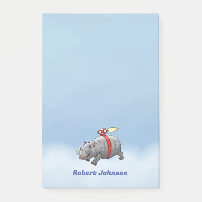 Rocket Hippo Post-it Klebezettel (Vorderseite)