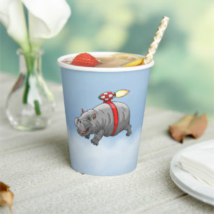Rocket Hippos Erstaunlicher Flug Pappbecher