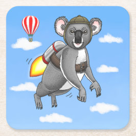 Rocket Koala Bear Rechteckiger Pappuntersetzer