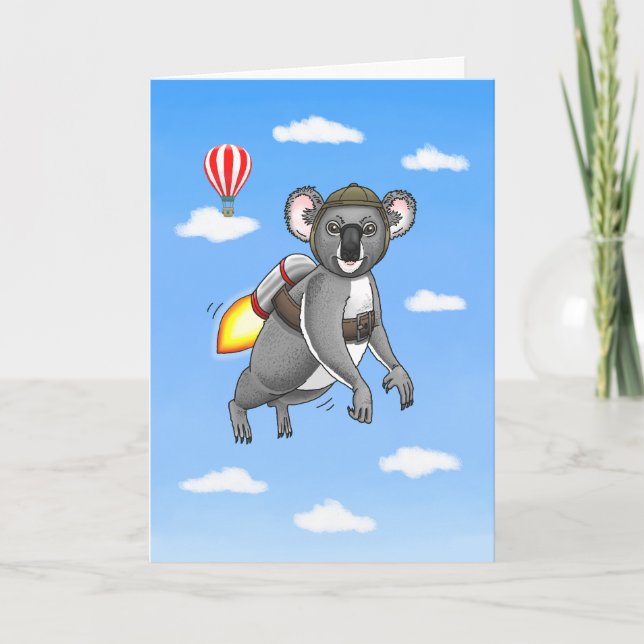 Rocket Koala Karte (Vorderseite)