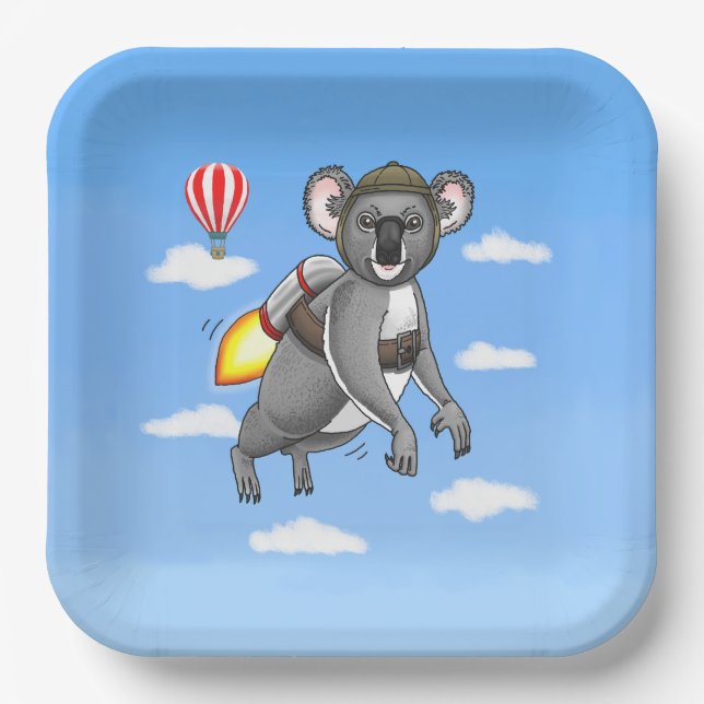 Rocket Koala Pappteller (Vorderseite)