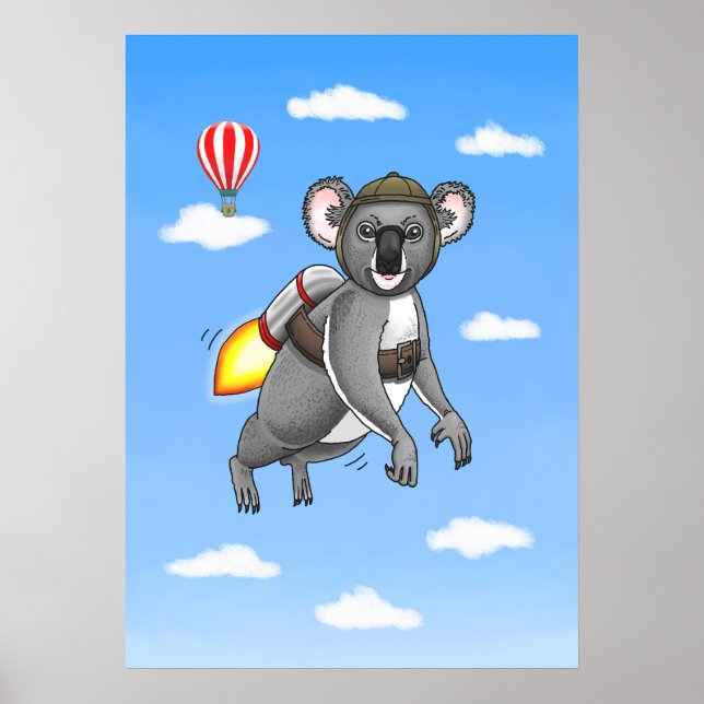 Rocket Koala Poster (Vorne)