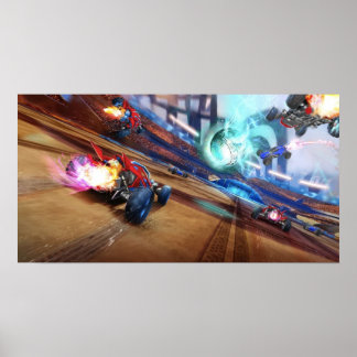 Rocket League Sand Dune Football War Poster