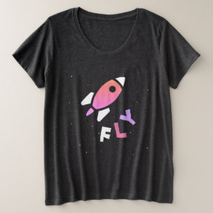 Rocket - Lila & PinkAbstract Pop Art. FLIEGEN! Große Größe T-Shirt