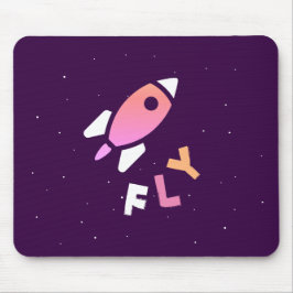 Rocket - Lila & rosa Abstrakter Pop Art. FLY! Mousepad