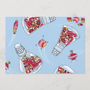 Rocket Man Retro Gemini Raketen im Space Party Einladung