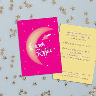 Rocket & Moon Diaper Raffel Rosa Begleitkarte