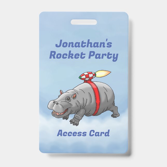 Rocket Nilpferd Geburtstag Ausweis (Vorderseite)