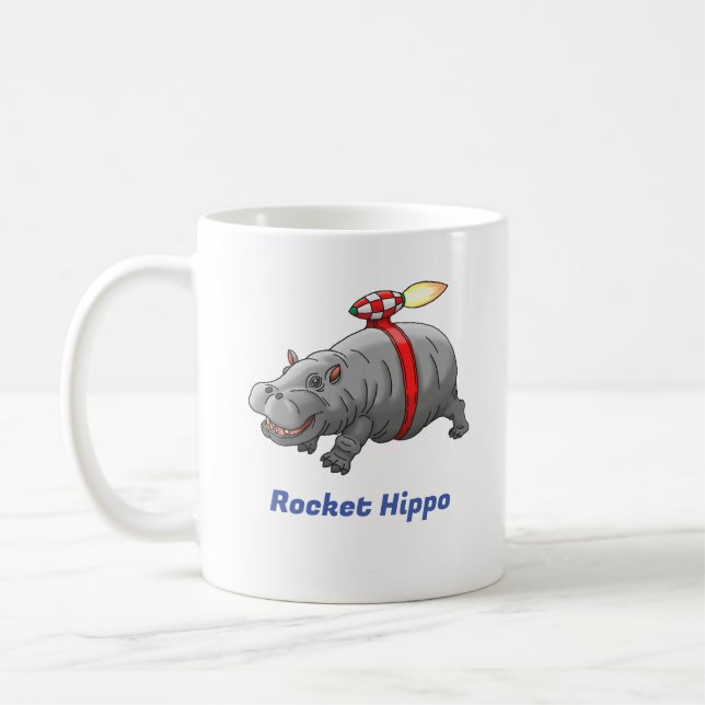 Rocket Nilpferd Geburtstag Kaffeetasse (Links)