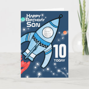 Rocket photo Son 10e anniversaire carte garçon