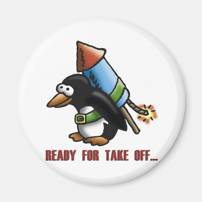 rocket pinguin E Magnet (Vorne)