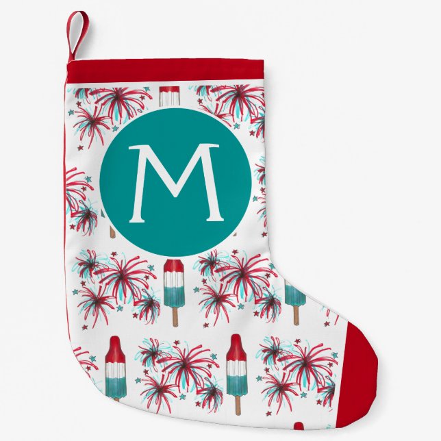 Rocket Pop Popsiwork Fireworks Patriotic 4. Juli Kleiner Weihnachtsstrumpf (Vorderseite)