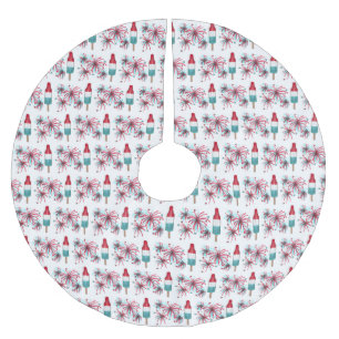 Rocket Pop Popsiwork Fireworks Patriotic 4. Juli Polyester Weihnachtsbaumdecke