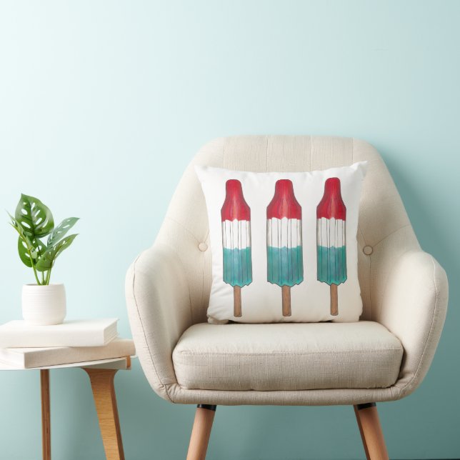Rocket Pop Red White Blue USA Patriotic Popsicle Kissen (Stuhl )