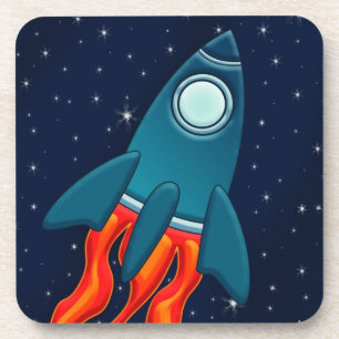 Rocket Postcard Bevorzugungstags Getränkeuntersetzer
