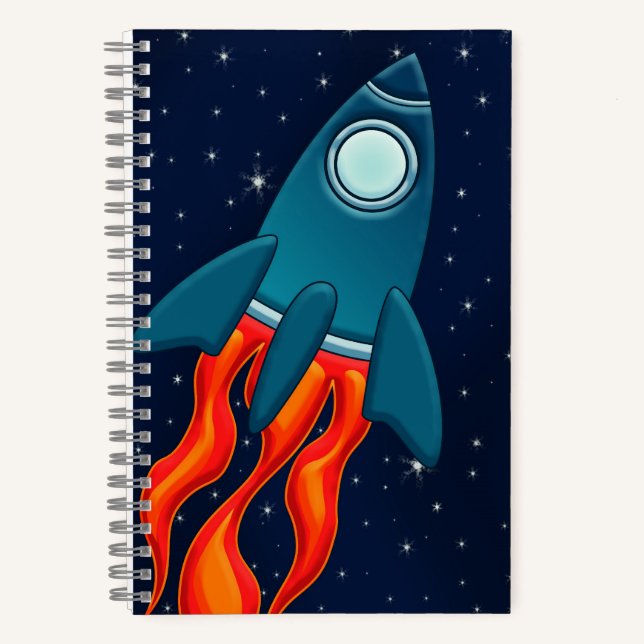 Rocket Postcard Bevorzugungstags Notizbuch (Vorderseite)