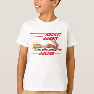 Rocket Rabbit Race Car Bunny Flames Logo Kinder Sp T-Shirt