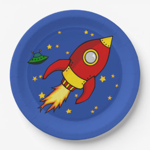 Rocket Red Gelb 9" Papierplatte Pappteller