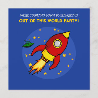 Rocket rot Gelb Geburtstag Einladung