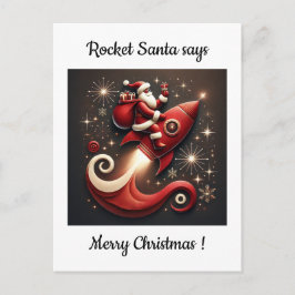 Rocket Santa Weihnachtskarte Feiertagspostkarte