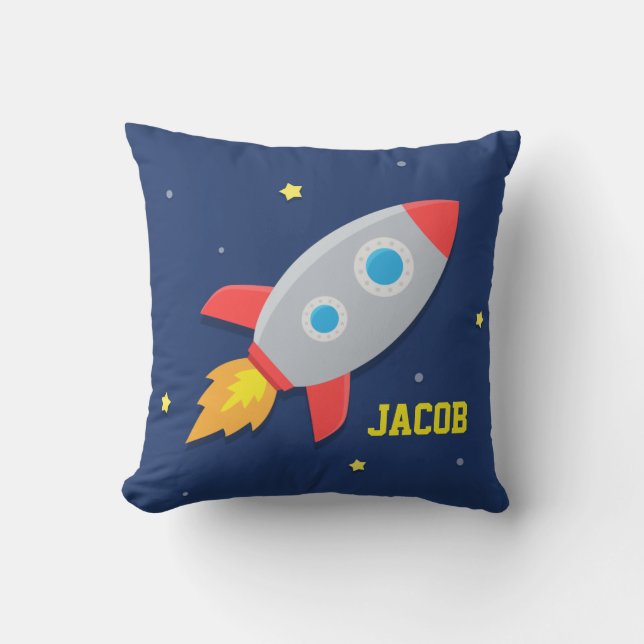 Rocket-Schiff, Weltraum, für Kinderraum Kissen (Vorderseite)