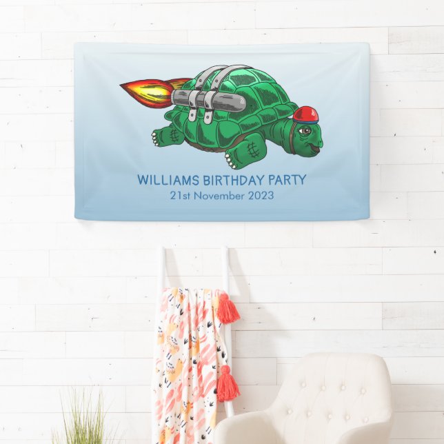 Rocket-Schildkröten-Geburtstag Banner (Insitu)