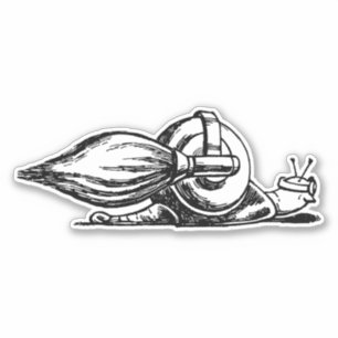 Rocket Schnecke Schwarz-Weiß-Vinyl-Aufkleber Aufkleber