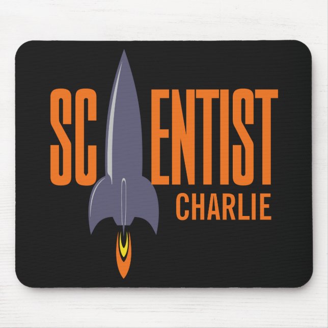 Rocket Scientist, benutzerdefiniertes Monogramm-Mo Mousepad (Vorne)