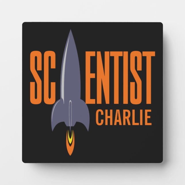 Rocket Scientist individuelle Name-Plakette Fotoplatte (Vorderseite)