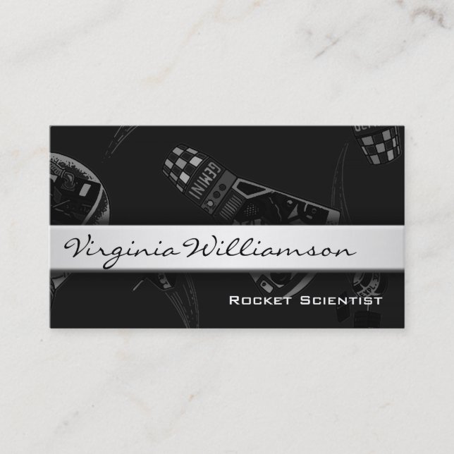 Rocket Scientists Moderne Black Business Cards Visitenkarte (Vorderseite)