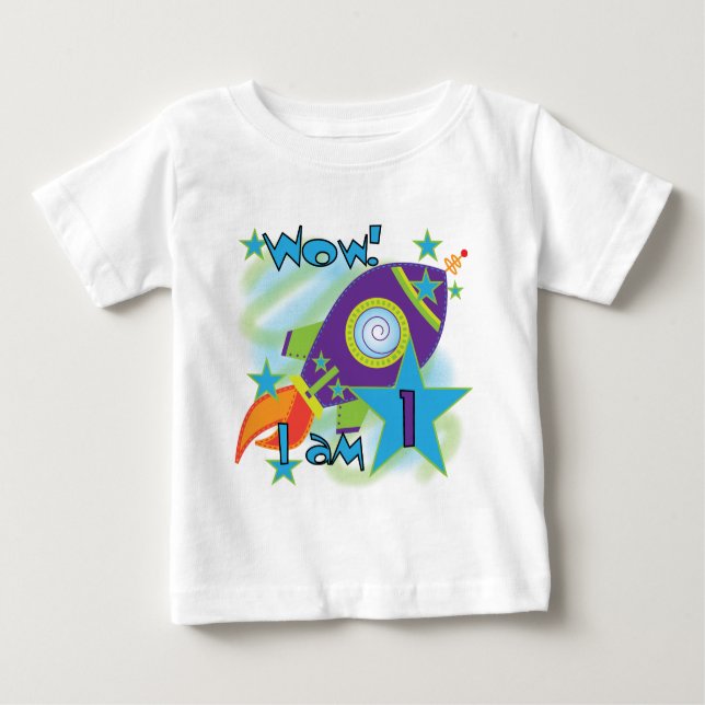 Rocket Ship 1er Anniversaire Tshirts et cadeaux (Devant)