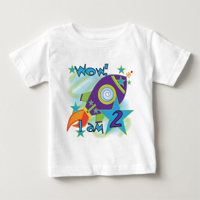 Rocket Ship 2e Anniversaire T-shirts et cadeaux (Devant)