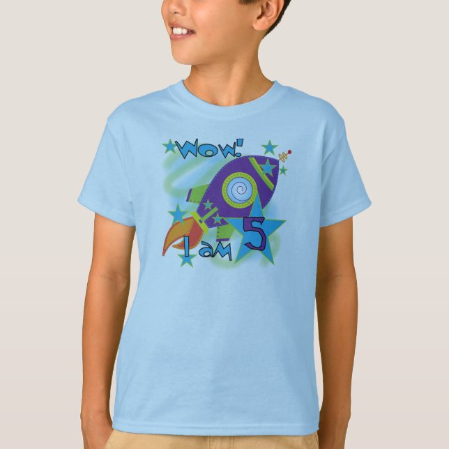 Rocket Ship 5e Anniversaire T-shirts et cadeaux (Devant)