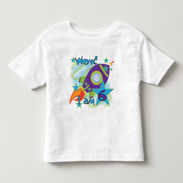 Rocket Ship 6e Anniversaire Tshirts et cadeaux (Devant)