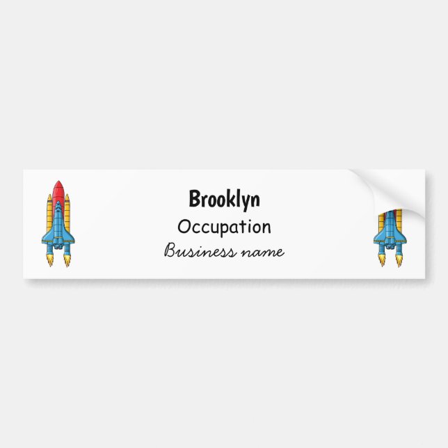 Rocket ship cartoon illustration autoaufkleber (Vorne)