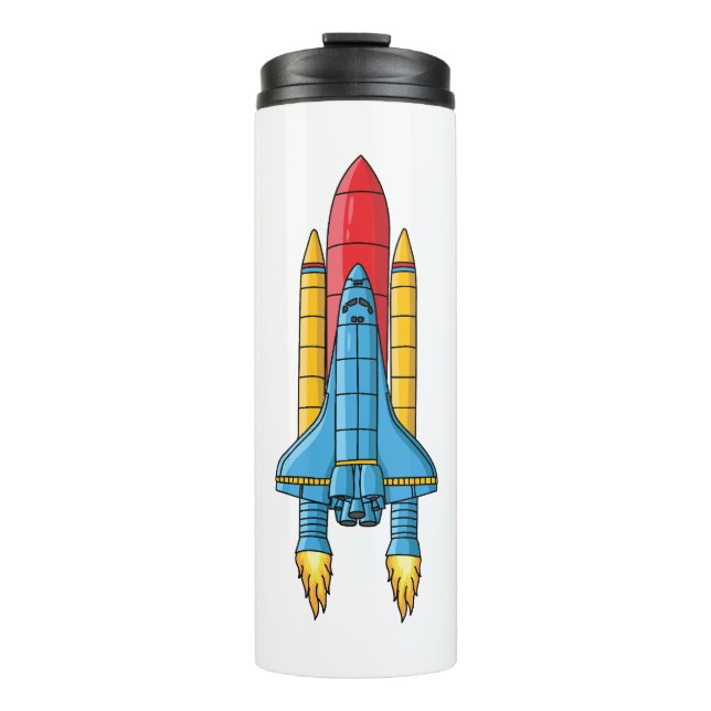 Rocket ship cartoon illustration thermosbecher (Vorderseite)