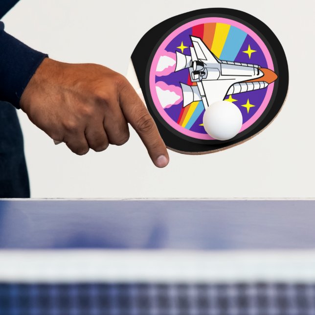 ROCKET SHIP RETRO PONG PADDLE TISCHTENNIS SCHLÄGER (InSitu)