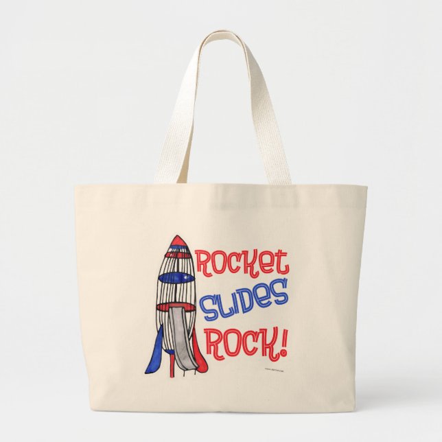 Rocket Slides Rock Fun Playground Nostalgie Jumbo Stoffbeutel (Vorne)