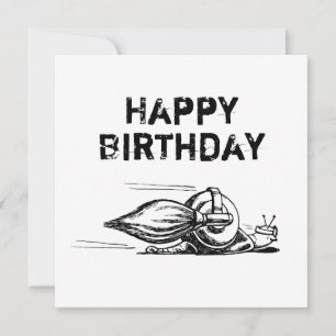 Rocket Snail Flat Grußkarte Geburtstag Karte