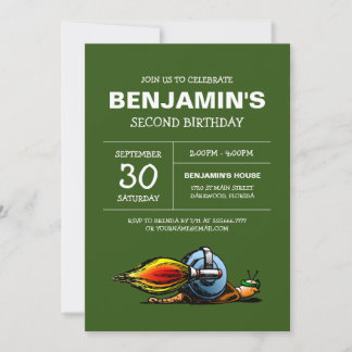 Rocket Snail zum Geburtstag Einladung