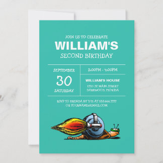 Rocket Snail zum Geburtstag Einladung