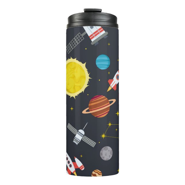 Rocket space globe solar system and planet cosmos  thermosbecher (Vorderseite)