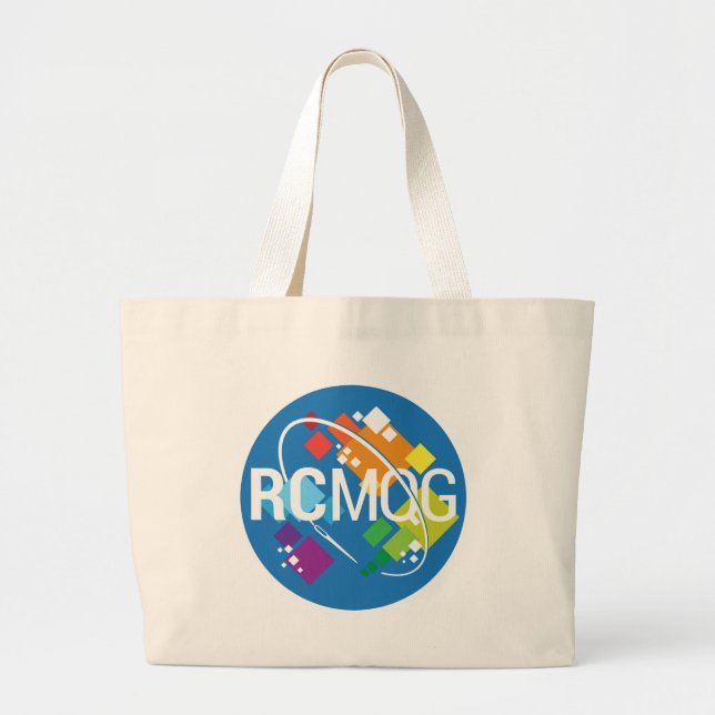 Rocket-Stadt-modernes Steppdecken-Innungs-Logo Jumbo Stoffbeutel (Vorne)