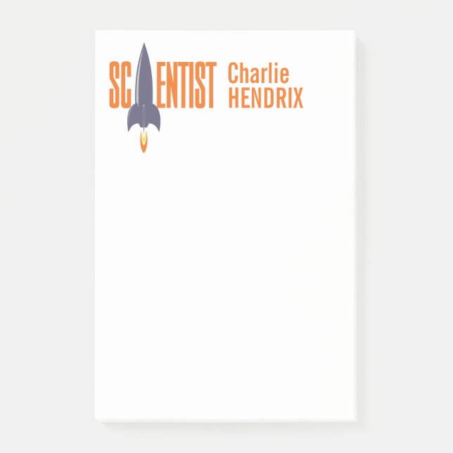 Rocket-Wissenschaftler-individueller Name Post-it Klebezettel (Vorderseite)