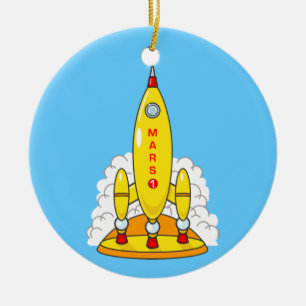 Rocket zu den Mars Keramikornament