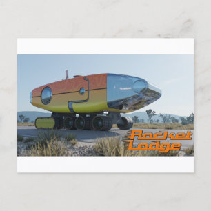 RocketLodge 3D Desert Road & Logo - Carte postale