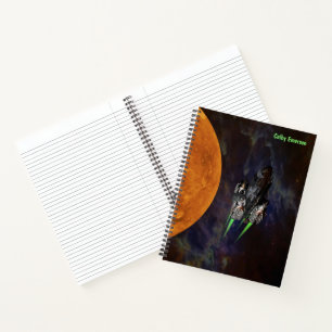 Rocketschiff im Weltraum ausschalten - Rocketschif Notizbuch