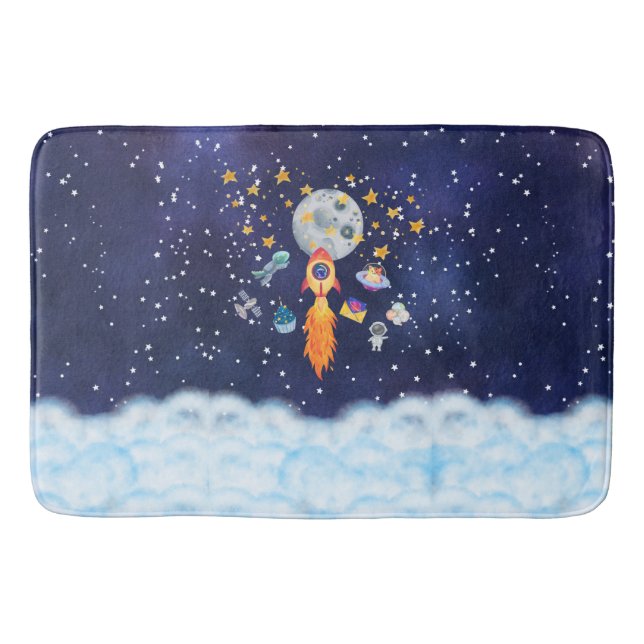 Rocketschiff Kinder Badewanne Badezimmer Dekoratio Badematte (Vorderseite)