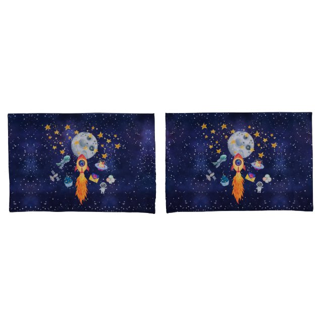 Rocketschiff Kinder Bettzeug Kissenkoffer Set Kissenbezug (Vorderseite-Set)