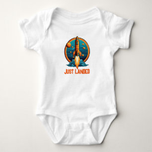 Rocketship Just landete Baby Strampler